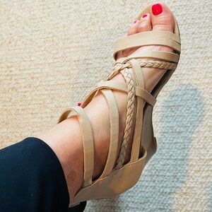 LB Taupe Wedge Strappy Sandal